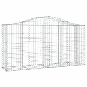 vidaXL íves horganyzott vas gabion kosár 200x50x100/120 cm kép