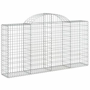 vidaXL íves horganyzott vas gabion kosár 200x30x100/120 cm kép