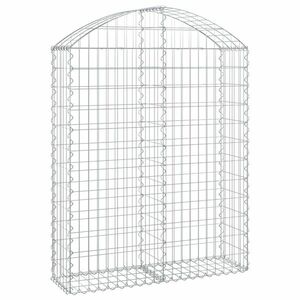 vidaXL íves horganyzott vas gabion kosár 100x30x120/140 cm kép