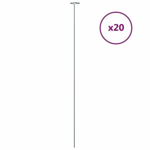 vidaXL 20 db sötétzöld acél kerti növénykaró 91 cm kép