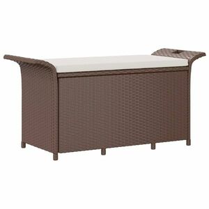 vidaXL barna polyrattan kerti pad párnával 116 x 46 x 57 cm kép