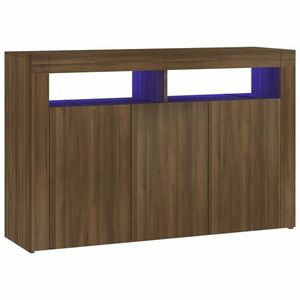 vidaXL barna tölgyszínű tálalószekrény LED-ekkel 115, 5 x 30 x 75 cm kép