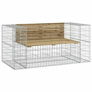 vidaXL tömör impregnált fenyőfa gabion kerti pad 143x71x65, 5 cm kép