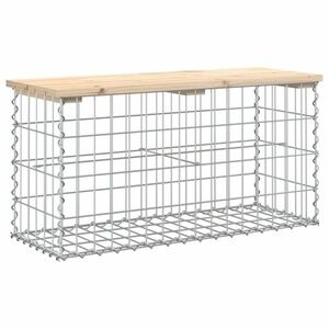 vidaXL tömör fenyőfa gabion kerti pad 83x31, 5x42 cm kép