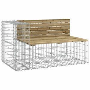 vidaXL tömör impregnált fenyőfa gabion kerti pad 122x71x65, 5 cm kép