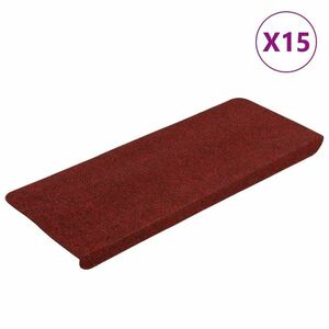 vidaXL 15 db piros öntapadó lépcsőszőnyeg 65x24, 5x3, 5 cm kép