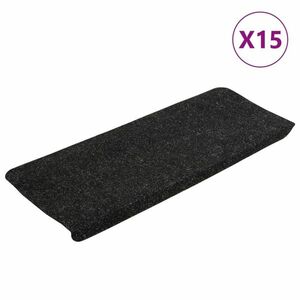 vidaXL 15 db antracitszürke öntapadó lépcsőszőnyeg 65x24, 5x3, 5 cm kép