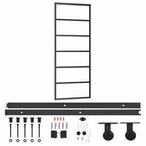 vidaXL ESG üveg és alumínium tolóajtó fémszerelvény-szettel 76x205 cm kép