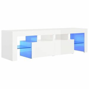 vidaXL magasfényű fehér TV-szekrény LED-lámpákkal 140 x 36, 5 x 40 cm kép