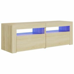 vidaXL sonoma tölgy színű TV-szekrény LED-lámpákkal 120 x 35 x 40 cm kép