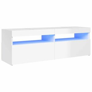 vidaXL magasfényű fehér TV-szekrény LED-lámpákkal 120 x 35 x 40 cm kép