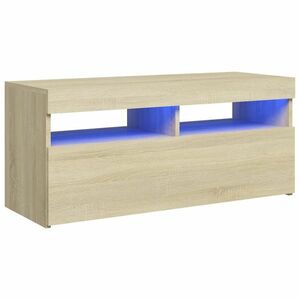 vidaXL sonoma tölgy színű TV-szekrény LED-világítással 90 x 35 x 40 cm kép