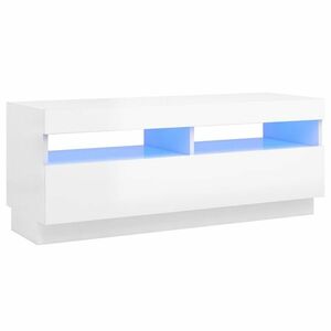 vidaXL magasfényű fehér TV-szekrény LED-lámpákkal 100 x 35 x 40 cm kép