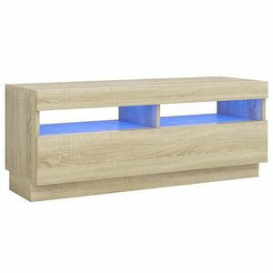 vidaXL sonoma tölgy színű TV-szekrény LED-lámpákkal 100 x 35 x 40 cm kép