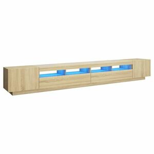 vidaXL sonoma tölgy színű TV-szekrény LED-lámpákkal 300 x 35 x 40 cm kép