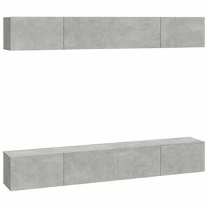 vidaXL 4 db betonszürke fali TV-szekrény 100 x 30 x 30 cm kép