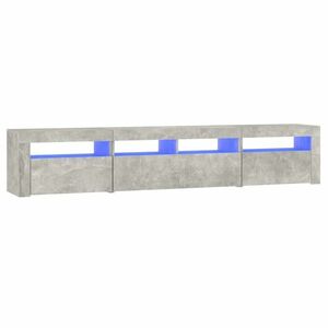 vidaXL betonszürke TV-szekrény LED lámpákkal 210x35x40 cm kép