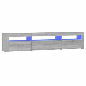 vidaXL szürke sonoma színű TV-szekrény LED-lámpákkal 195x35x40 cm kép