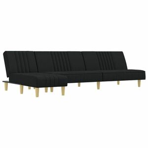 vidaXL fekete L-alakú szövet kanapéágy 255x140x70 cm kép