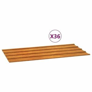 vidaXL 12 db rozsda színű corten acél tetőpanel 80 x 44 cm kép