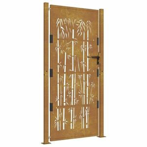 vidaXL bambuszmintás corten acél kerti kapu 105 x 205 cm kép