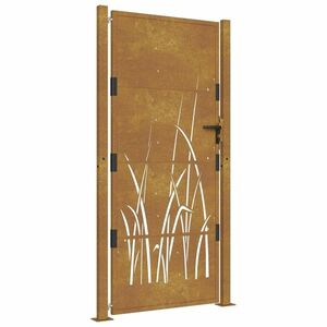 vidaXL fűmintás corten acél kerti kapu 105 x 205 cm kép