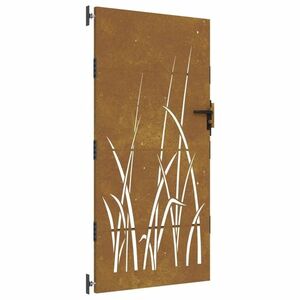 vidaXL fűmintás corten acél kerti kapu 85 x 200 cm kép