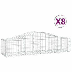 vidaXL 8 db íves horganyzott vas gabion kosár 200x50x40/60 cm kép