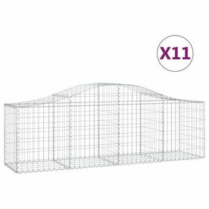 vidaXL 11 db íves horganyzott vas gabion kosár 200x50x60/80 cm kép