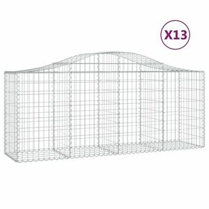 vidaXL 13 db íves horganyzott vas gabion kosár 200x50x80/100 cm kép