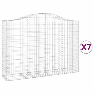 vidaXL 7 db íves horganyzott vas gabion kosár 200x50x140/160 cm kép