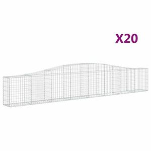 vidaXL 20 db íves horganyzott vas gabion kosár 400x30x60/80 cm kép