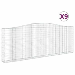 vidaXL 9 db íves horganyzott vas gabion kosár 400x30x140/160 cm kép