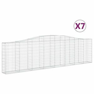 vidaXL 7 db íves horganyzott vas gabion kosár 400x30x100/120 cm kép