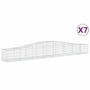 vidaXL 7 db íves horganyzott vas gabion kosár 400x50x40/60 cm kép