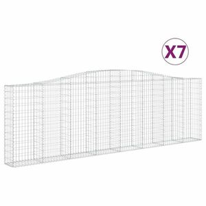 vidaXL 7 db íves horganyzott vas gabion kosár 400x30x120/140 cm kép