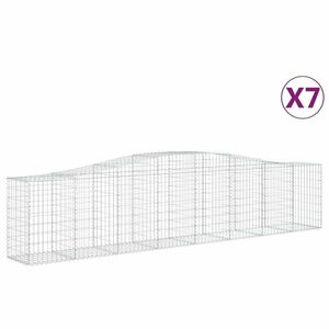 vidaXL 7 db íves horganyzott vas gabion kosár 400x50x80/100 cm kép