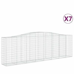 vidaXL 7 db íves horganyzott vas gabion kosár 400x50x120/140 cm kép