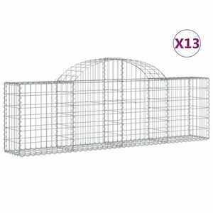 vidaXL 13 db íves horganyzott vas gabion kosár 200x30x60/80 cm kép