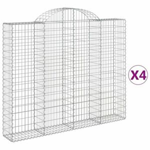 vidaXL 4 db íves horganyzott vas gabion kosár 200x30x160/180 cm kép