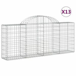 vidaXL 13 db íves horganyzott vas gabion kosár 200x30x80/100 cm kép