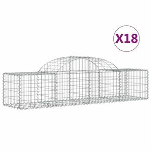 vidaXL 18 db íves horganyzott vas gabion kosár 200x50x40/60 cm kép