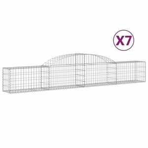 vidaXL 7 db íves horganyzott vas gabion kosár 300x30x40/60 cm kép