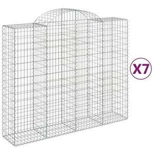 vidaXL 7 db íves horganyzott vas gabion kosár 200x50x160/180 cm kép