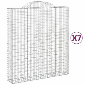 vidaXL 7 db íves horganyzott vas gabion kosár 200x50x220/240 cm kép