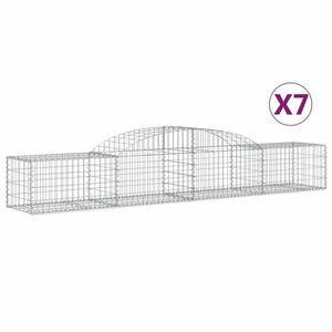 vidaXL 7 db íves horganyzott vas gabion kosár 300x50x40/60 cm kép