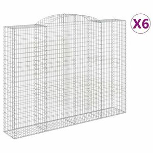 vidaXL 6 db íves horganyzott vas gabion kosár 300x50x220/240 cm kép