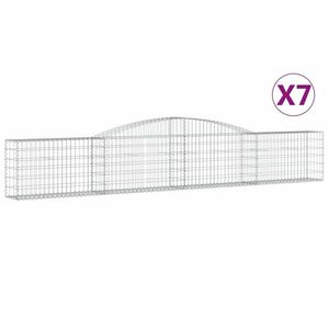 vidaXL 7 db íves horganyzott vas gabion kosár 400x30x60/80 cm kép