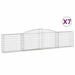 vidaXL 7 db íves horganyzott vas gabion kosár 400x30x80/100 cm kép