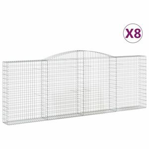 vidaXL 8 db íves horganyzott vas gabion kosár 400x30x140/160 cm kép